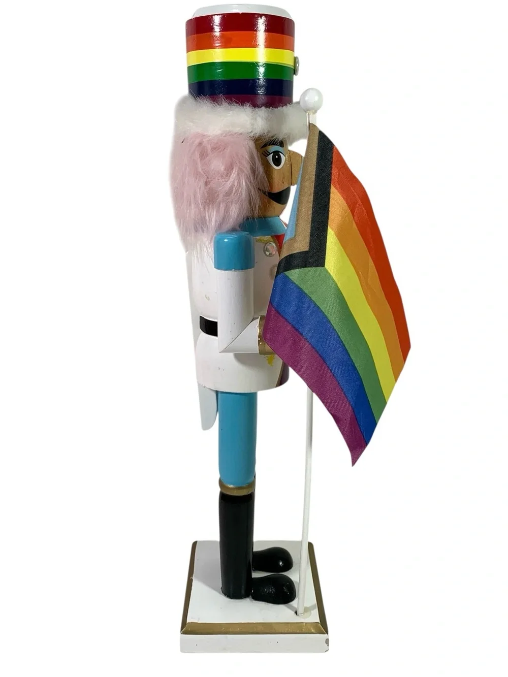 Rainbow Progress Pride Nutcracker Holiday 14” Figurine Wondershop 2023 Rare